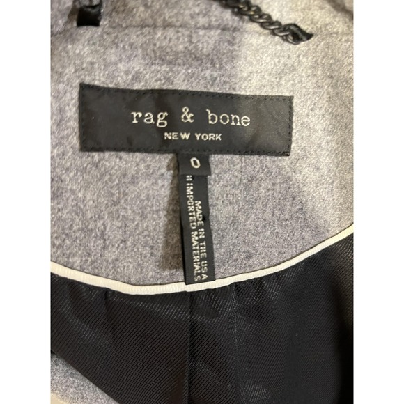 Rag & Bone Blazer Womens 0 Gray One Button Notch Lapel Lined Jacket Tailored - Picture 6 of 10